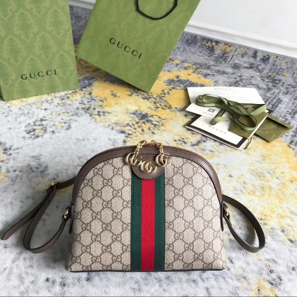Gucci Beige and Green Crossbody Bag - Picture 1 of 8